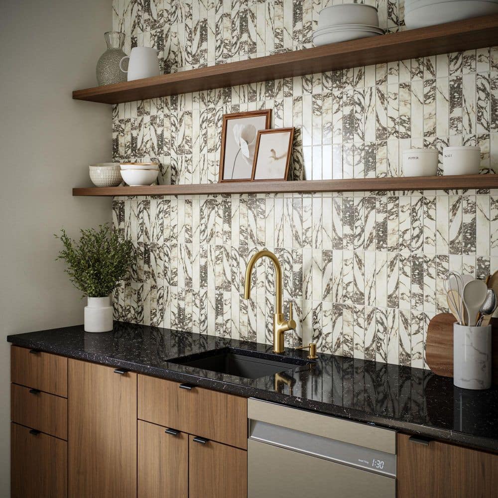 Daltile LuxeCraft Urban Drift 2 in. x 9 in. Glossy Porcelain Wall Tile (0.158 sq. ft./each) (3)
