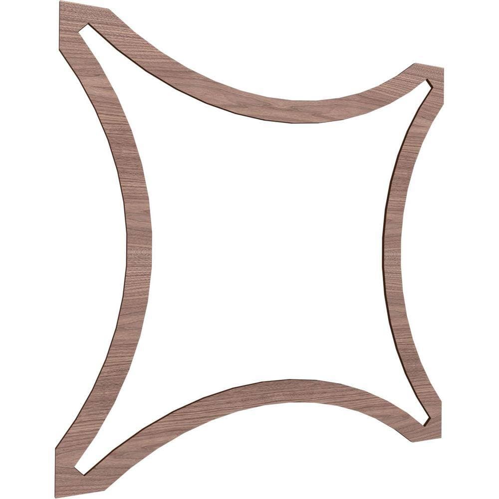 Ekena Millwork Small Lilley Fretwork 3/8 in. x 1-15/16 ft. x 1-15/16 ft. Brown Wood Decorative Wall Paneling 1-Pack (2)
