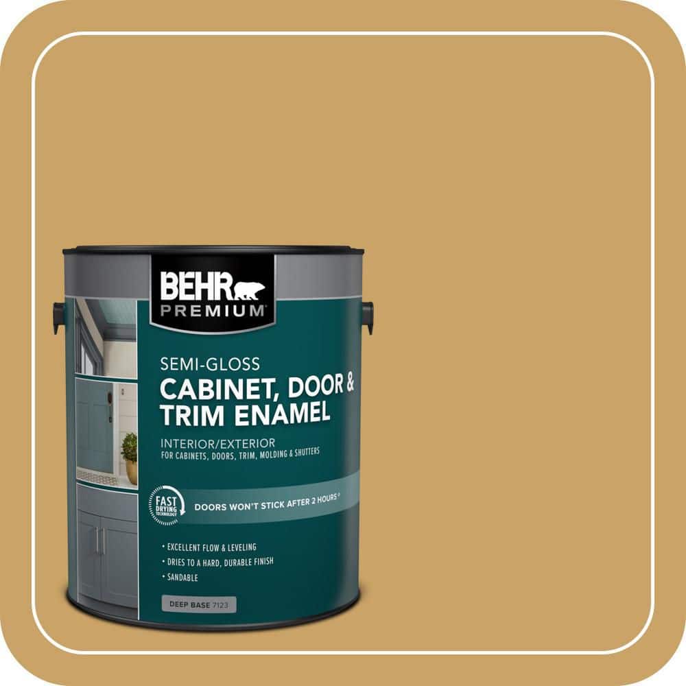 BEHR PREMIUM 1 gal. #PPU6-17 Classic Gold Semi-Gloss Enamel Interior/Exterior Cabinet, Door & Trim Paint