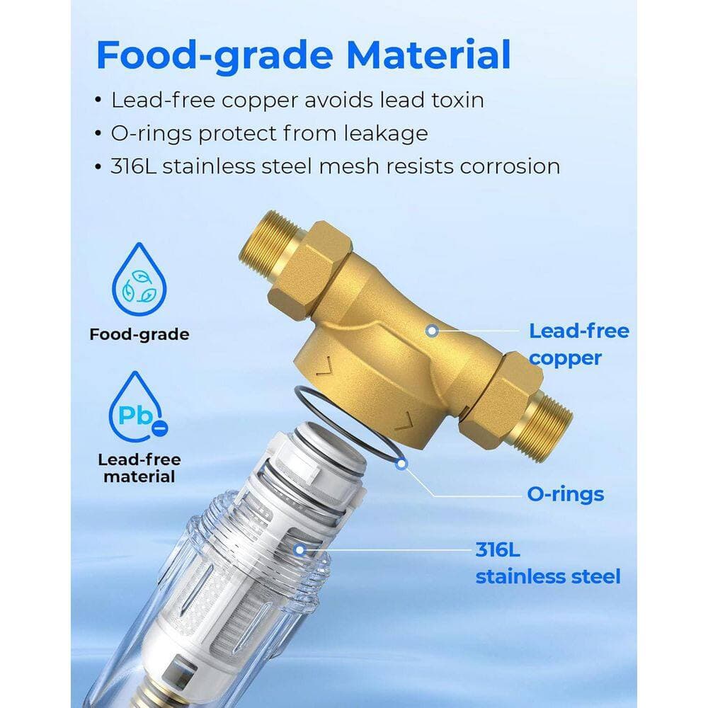 Waterdrop Integrated Water Treatment Solution: NSF Certified Under-Sink RO System, 20 GPM Whole House Sediment Filtration System (3)