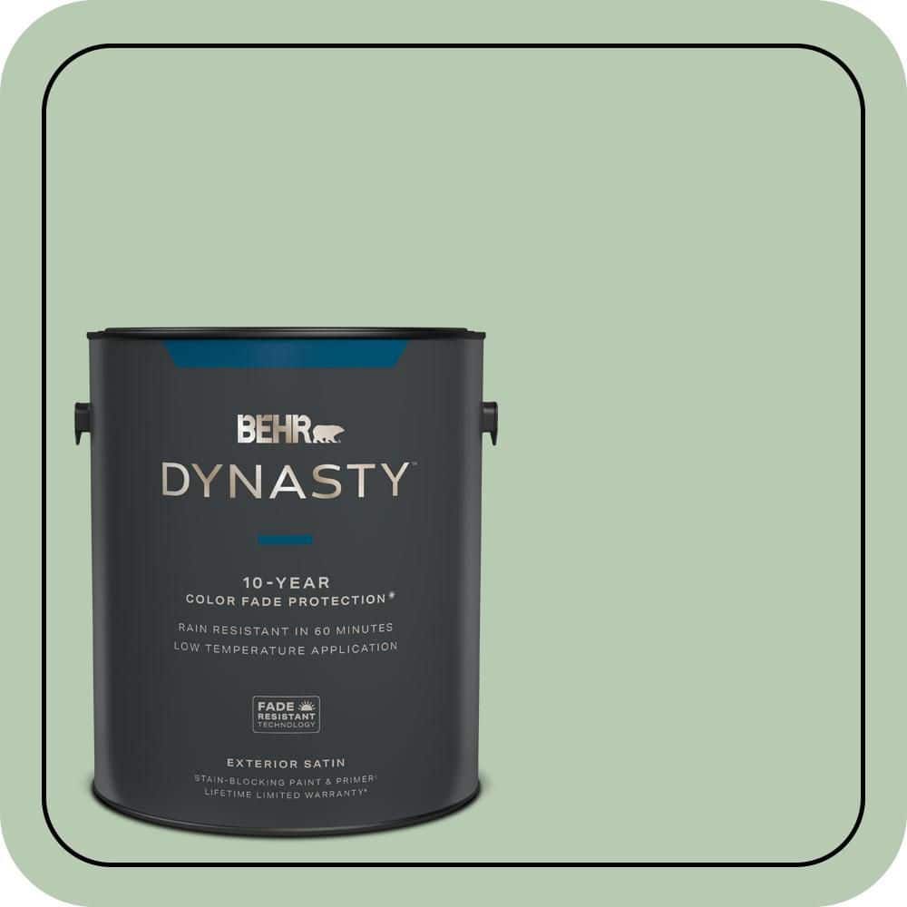BEHR DYNASTY 1 gal. #S400-3 Healing Aloe Satin Enamel Exterior Stain-Blocking Paint & Primer