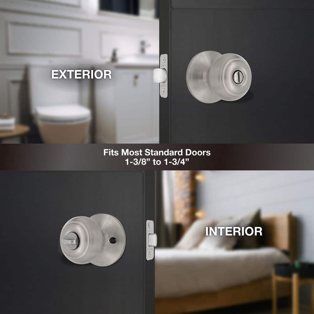 Defiant Hartford Satin Nickel Bed/Bath Door Knob (4)