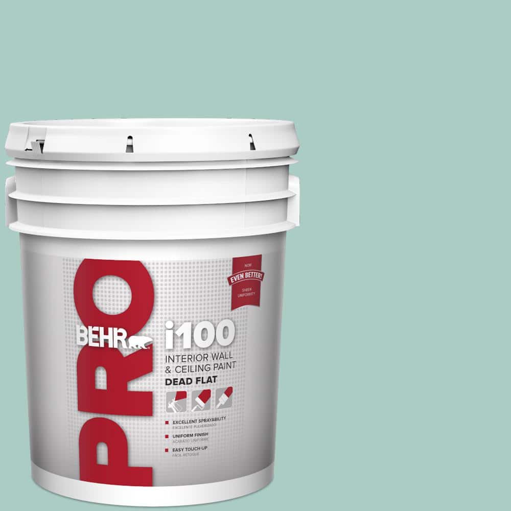 BEHR PRO 5 gal. #M440-3 Baby Aqua Dead Flat Interior Paint (1)