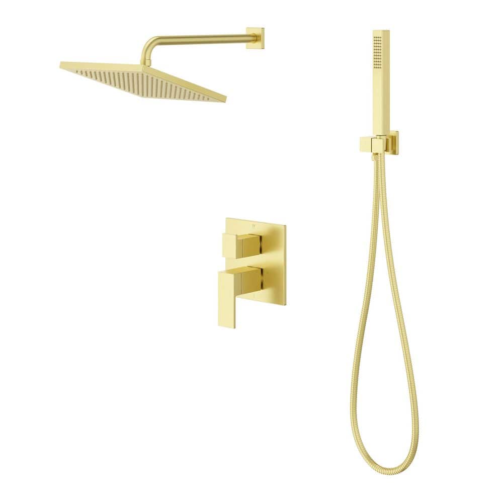 Pfister Dumont 2-Handle 1-Spray Tub and Shower Faucet with Handshower 1.75 GPM in Spot Defense Brushed Gold [Valve Included]