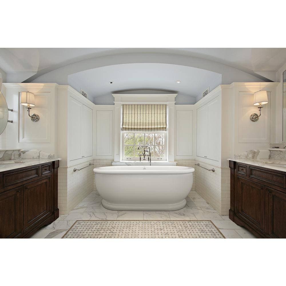 Hydro Systems Domingo 5.5 ft. Acrylic Flatbottom Non-Whirlpool Air Bath Freestanding Bathtub in White (2)