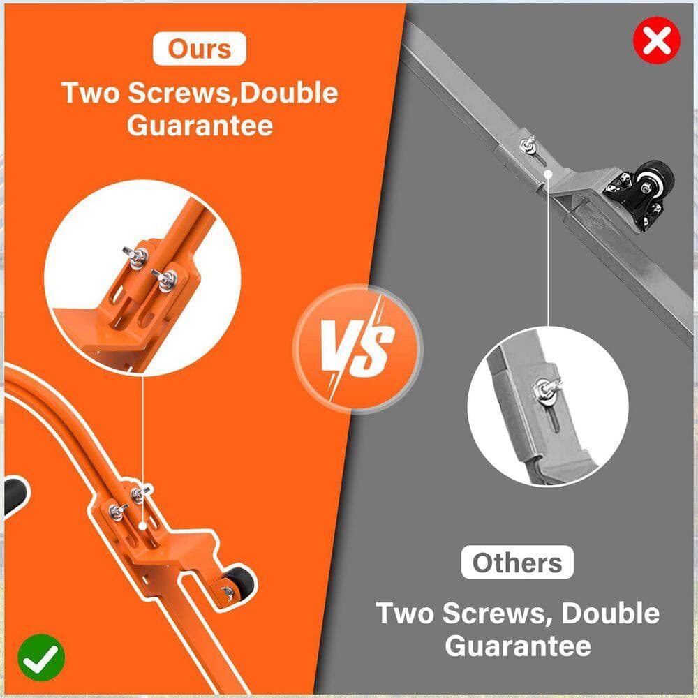 Helhom 2-Pack Ladder Hooks with Wheel, Heavy Duty Ladder Roof Hook with Rubber Grip T-Bar, Extension Ladder Stabilizer (3)