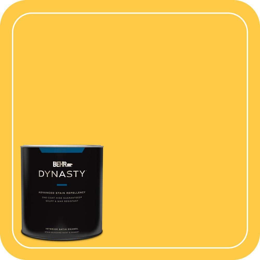BEHR DYNASTY 1 qt. #P290-6 English Daisy Satin Enamel Interior Stain-Blocking Paint & Primer