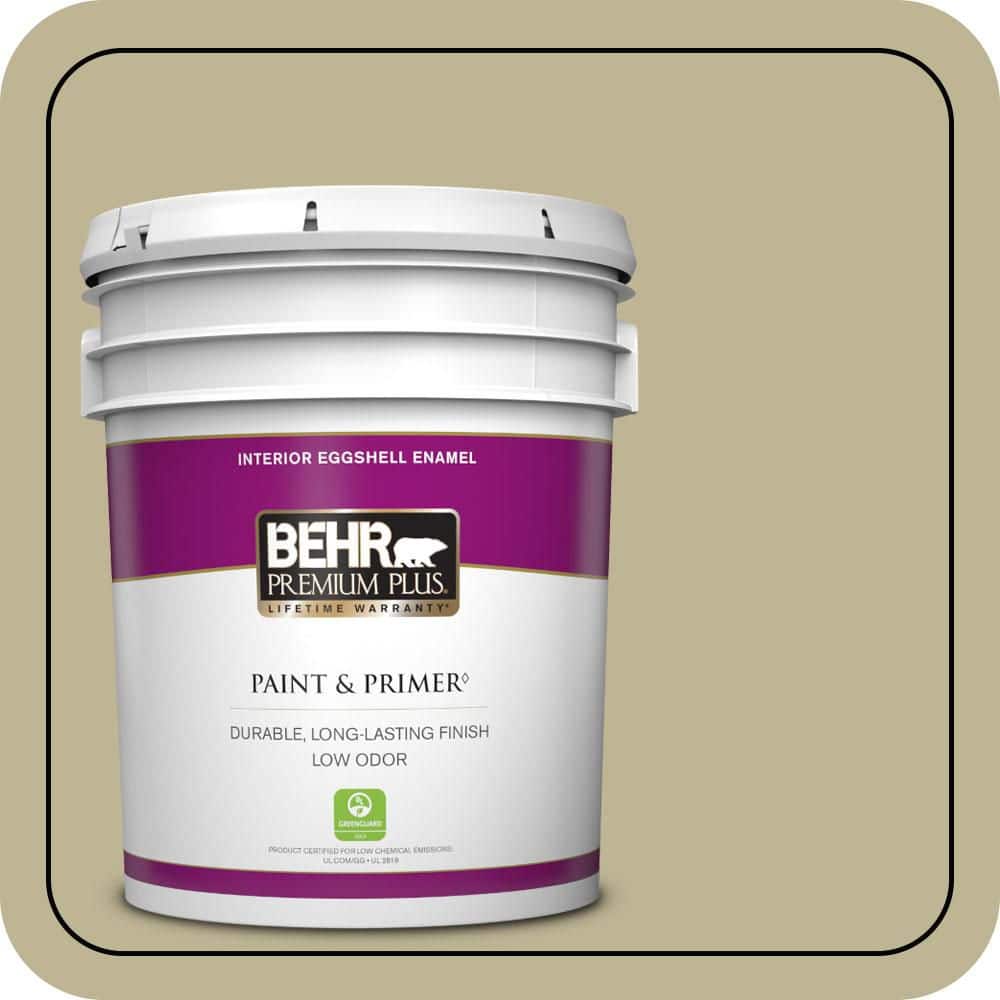 BEHR PREMIUM PLUS 5 gal. #MQ6-30 Bamboo Shoot Eggshell Enamel Low Odor Interior Paint & Primer