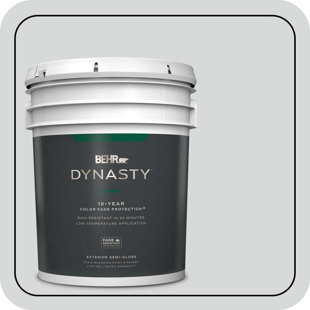 BEHR DYNASTY 5 gal. #MQ3-25 Gray Shimmer Semi-Gloss Exterior Stain-Blocking Paint & Primer
