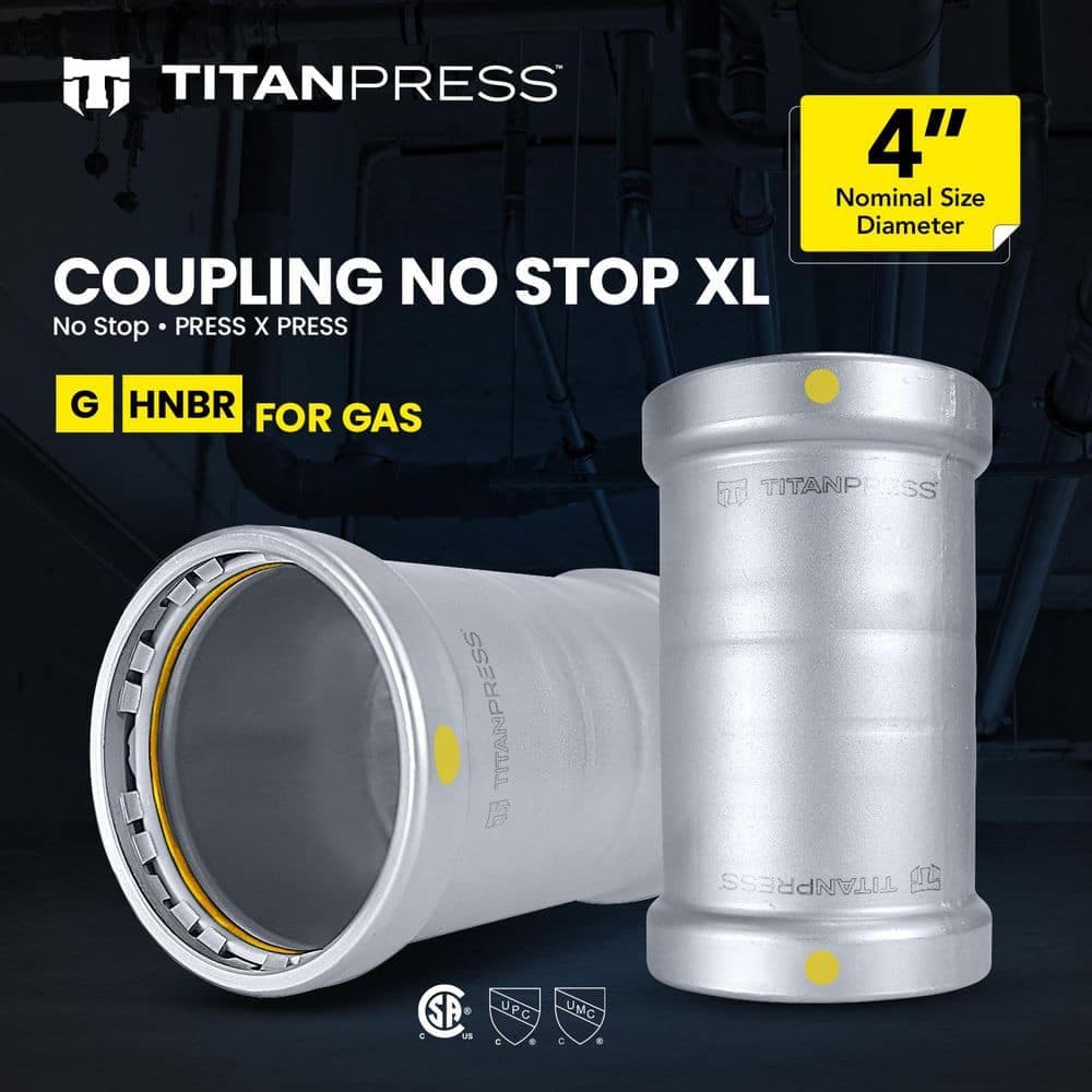 T TITANPRESS 4 in. Carbon Steel Press Coupling No StoPress xL HNBR Gas (3)