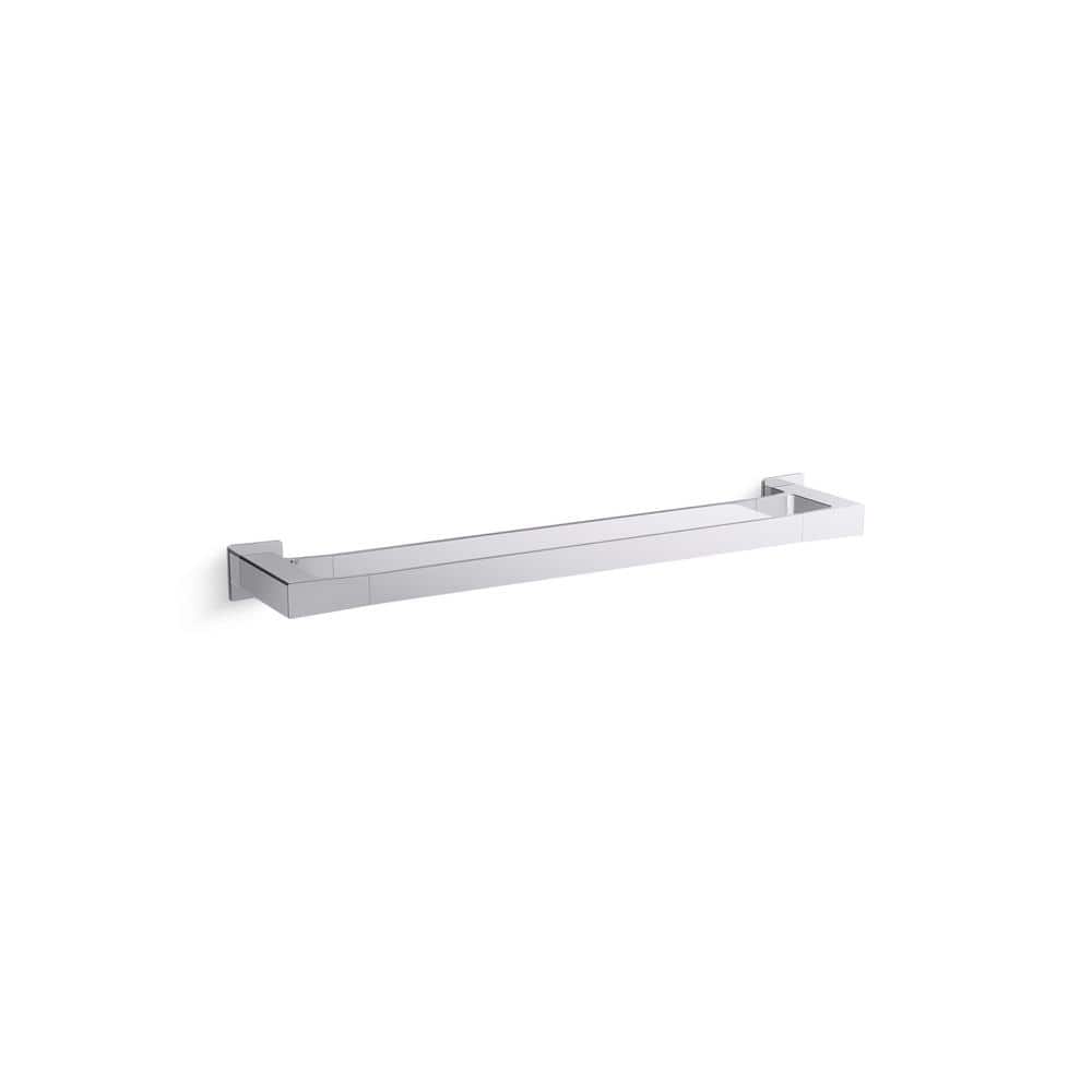 KOHLER Honesty 24 in. Wall Mounted Double Towel Bar in Polished Chrome