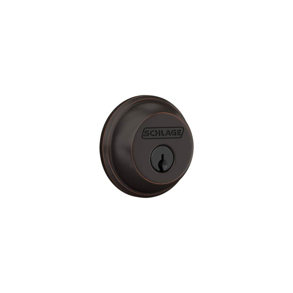 Schlage B60 Series Aged Bronze Single Cylinder Deadbolt Certified Highest for Security and Durability (4)