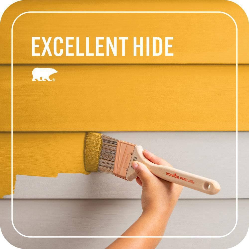 BEHR PREMIUM PLUS 5 gal. #P270-7 Sunny Side Up Semi-Gloss Enamel Exterior Paint & Primer (4)