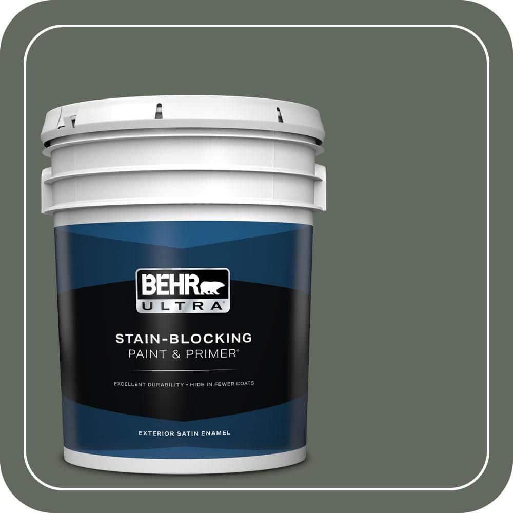 BEHR ULTRA 5 gal. #N410-6 Pinecone Hill Satin Enamel Exterior Paint & Primer