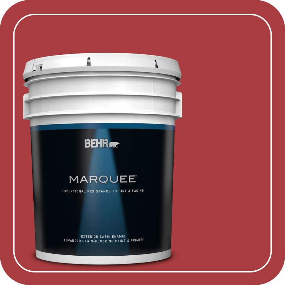 BEHR MARQUEE 5 gal. #S-G-160 California Poppy Satin Enamel Exterior Paint & Primer