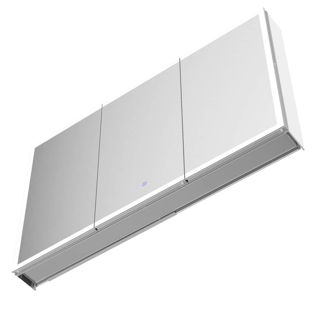 Boosicavelly 48 in. W x 5.39 in. H Rectangular Aluminum Alloy Medicine Cabinet with Mirror (2)