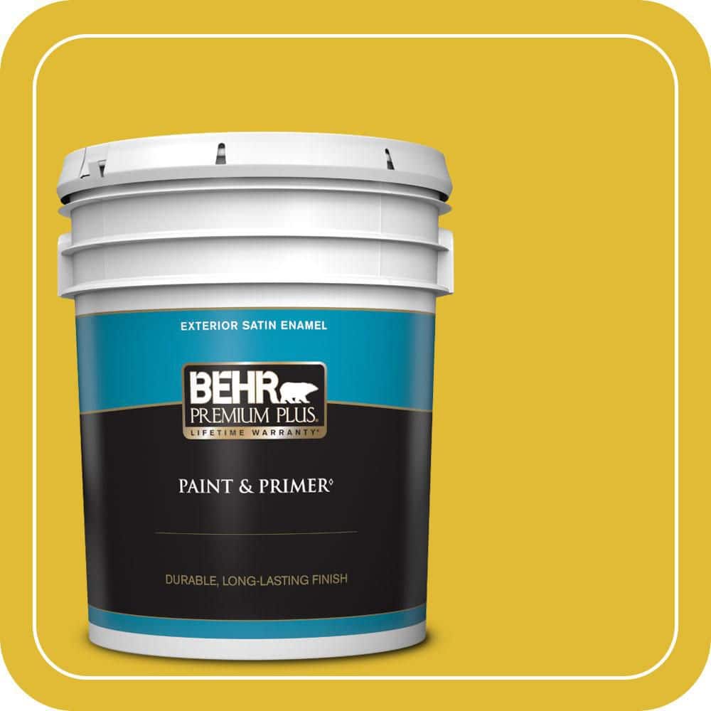BEHR PREMIUM PLUS 5 gal. #P310-7 Solarium Satin Enamel Exterior Paint & Primer
