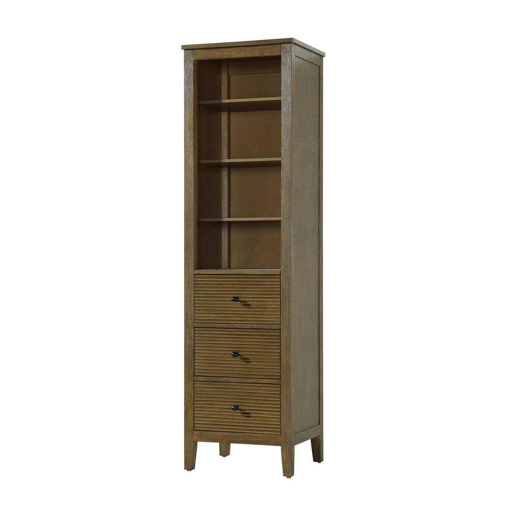 TIMELESS HOME 20 in. W x 18 in. D x 72 in. H Brown Freestanding Linen Cabinet (3)