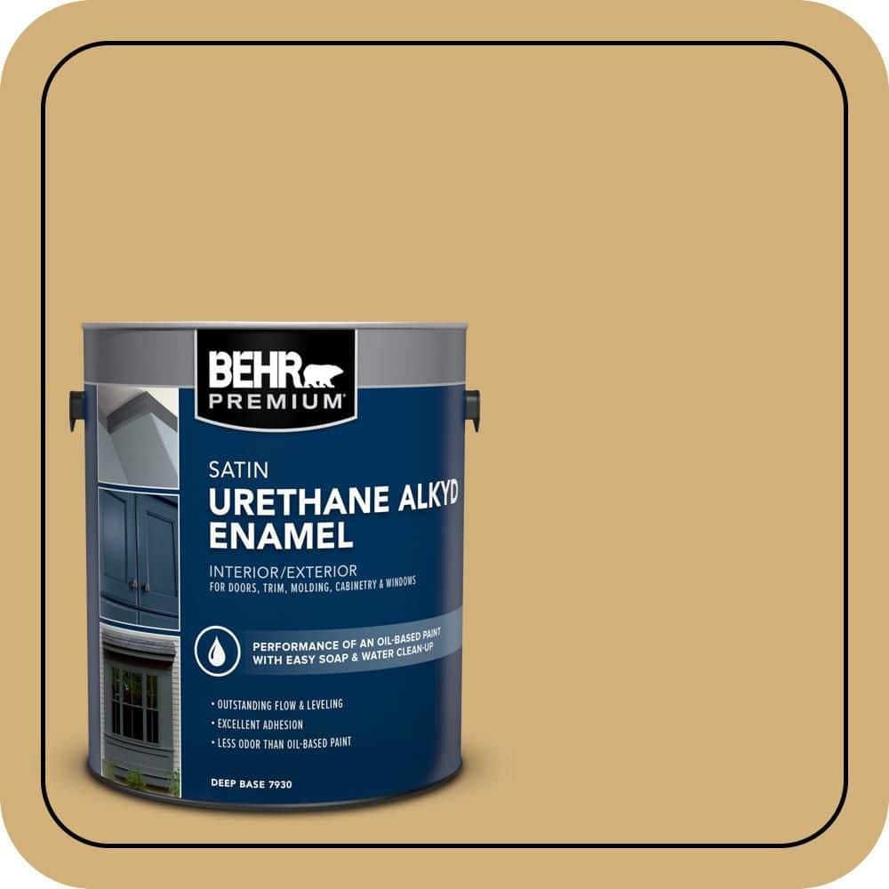 BEHR PREMIUM 1 gal. #340F-5 Beachwalk Urethane Alkyd Satin Enamel Interior/Exterior Paint