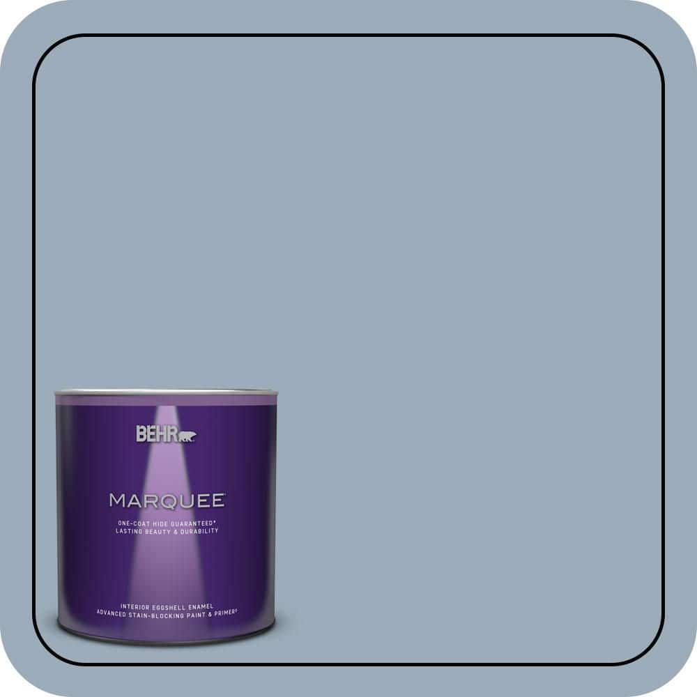 BEHR MARQUEE 1 qt. #570F-4 Blue Willow Eggshell Enamel Interior Paint & Primer