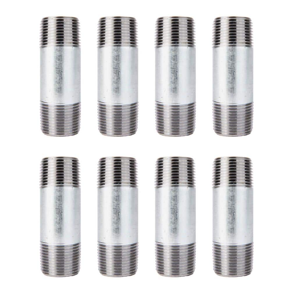 PIPE DECOR 3/4 in. x 3 in. Galvanized Steel Nipple (8-Pack) (1)