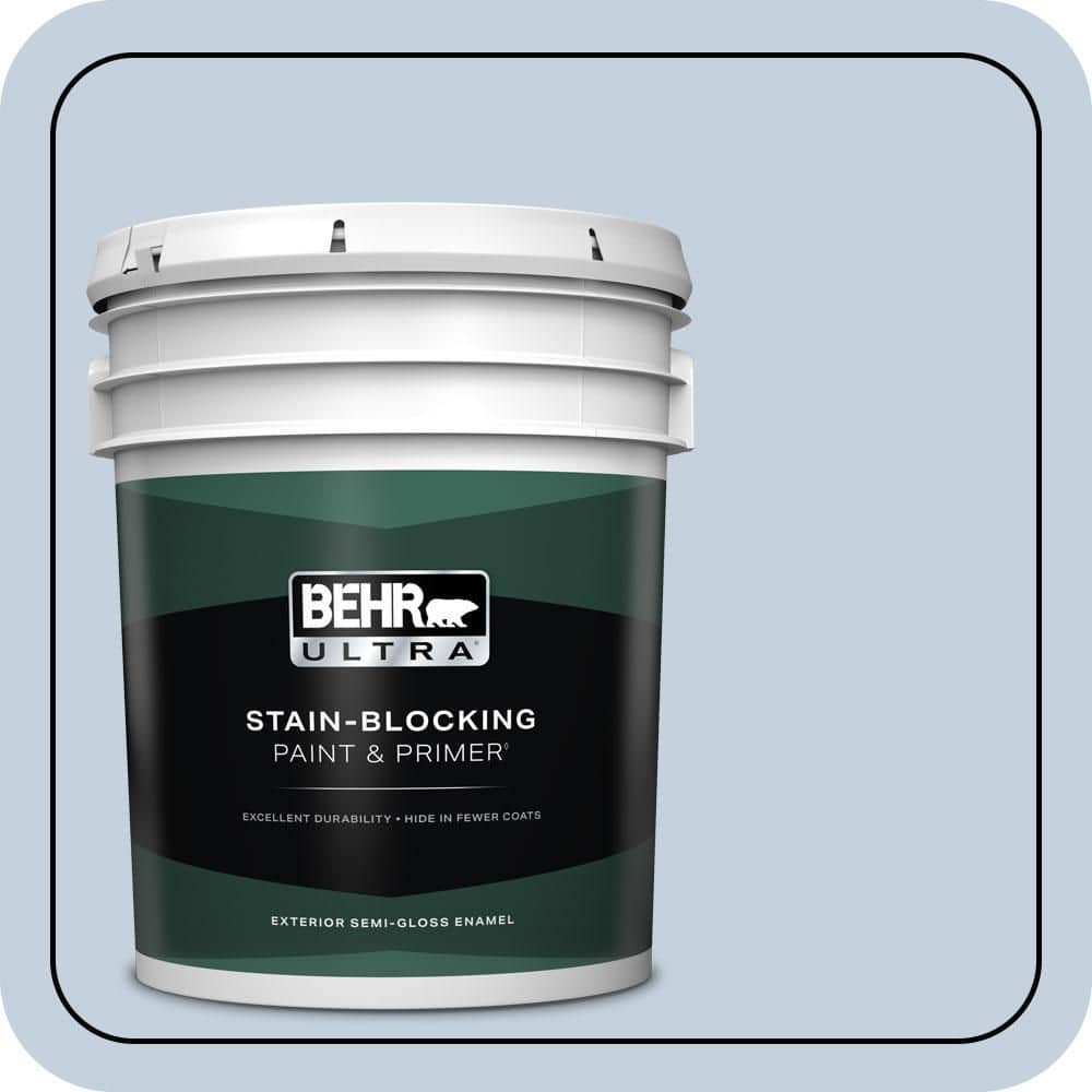 BEHR ULTRA 5 gal. #S530-1 Soaring Sky Semi-Gloss Enamel Exterior Paint & Primer