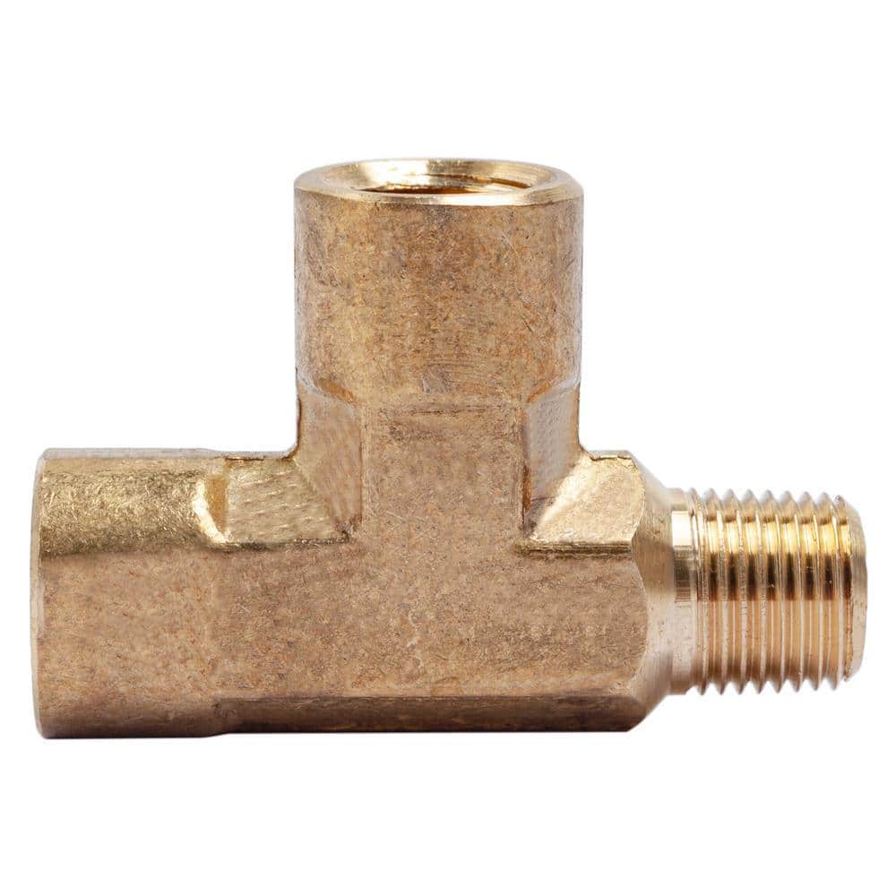 LTWFITTING 1/8 in. MIP x 1/8 in. FIP x 1/8 in. FIP Brass Pipe Tee Fitting (5-Pack) (1)
