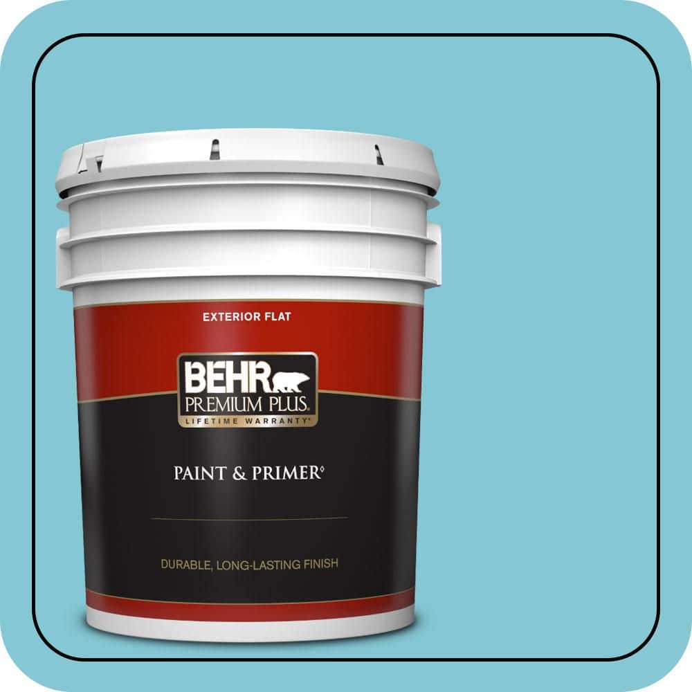 BEHR PREMIUM PLUS 5 gal. #MQ4-50 Not a Cloud in Sight Flat Exterior Paint & Primer
