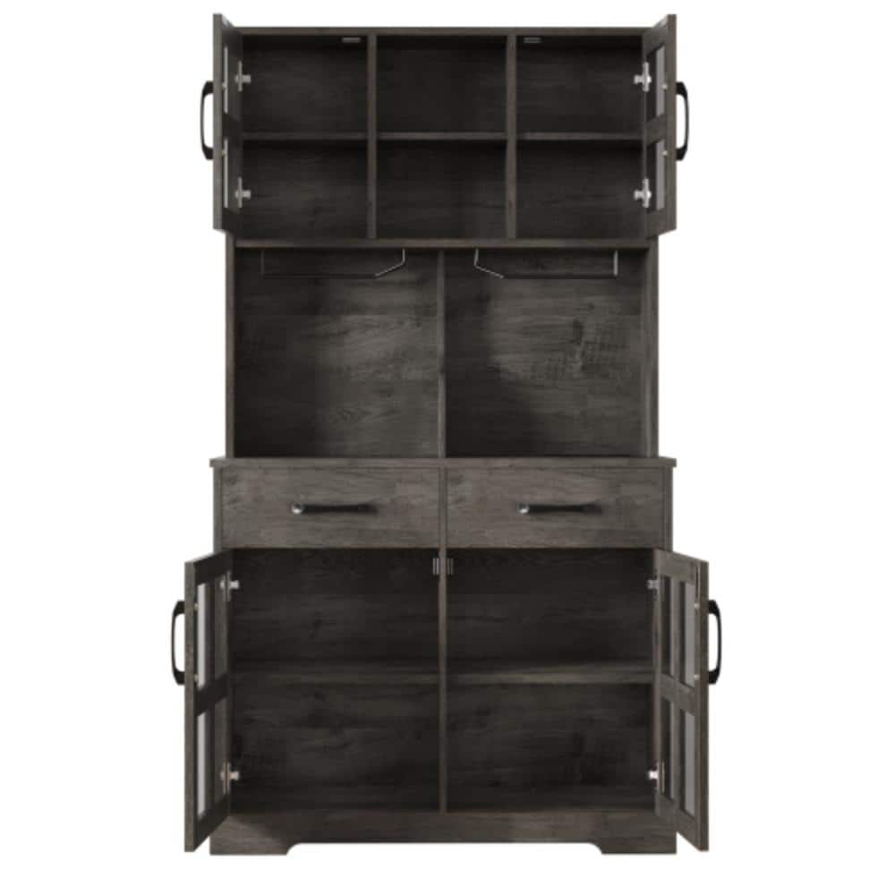 Unbranded 39.4 in. W x 15.7 in. D x 70.8 in. H Bathroom Dark Gray Linen Cabinet