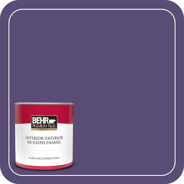 BEHR PREMIUM PLUS 1 qt. #MQ5-42 Perpetual Purple Hi-Gloss Enamel Interior/Exterior Paint & Primer (2)