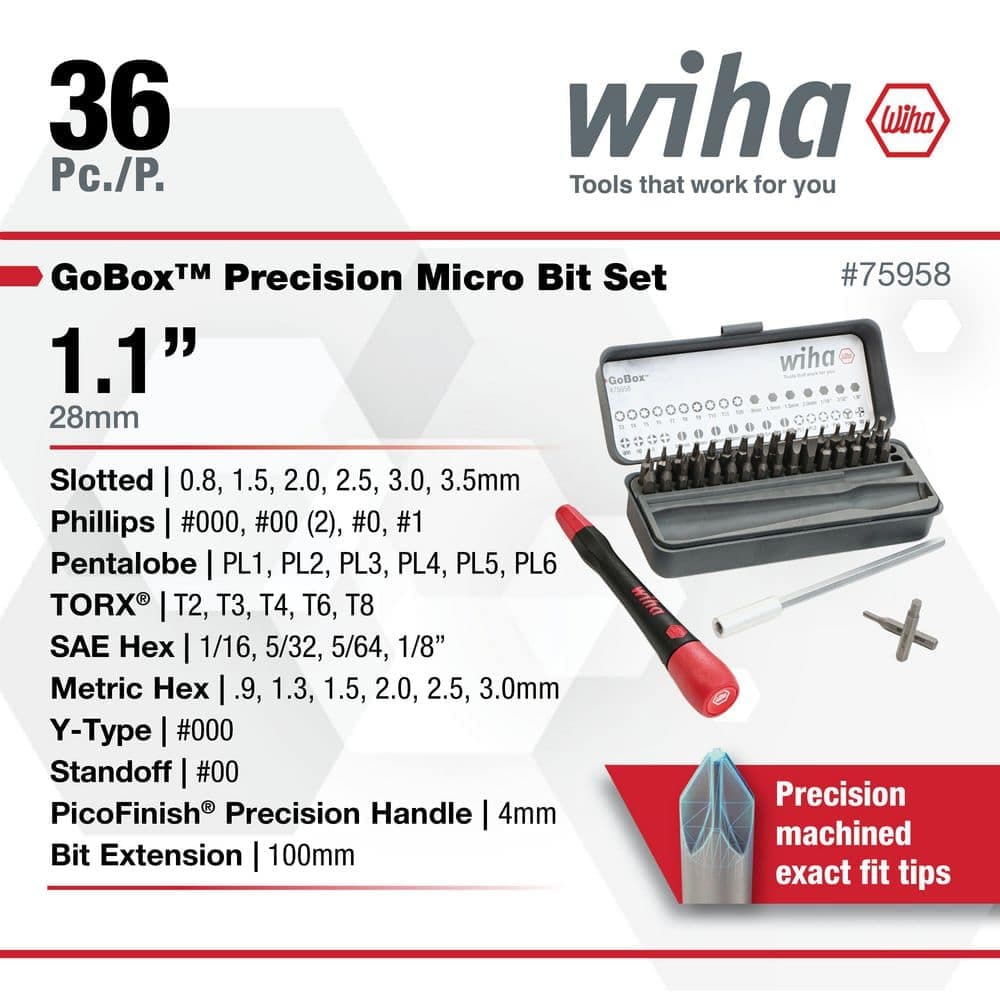 Wiha GoBox Precision Micro Bit Screwdriver (36-Piece) (2)
