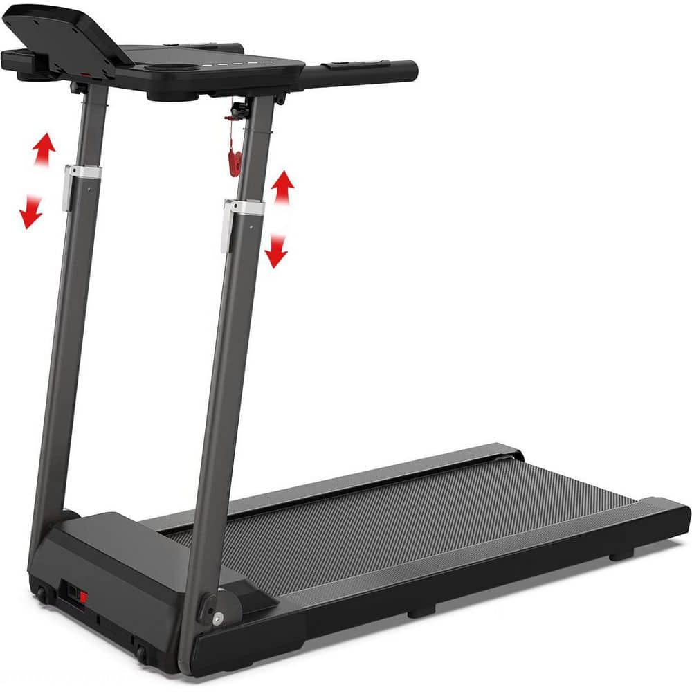 Tidoin 2.5 HP Black Metal Foldable Electric Treadmill with Safety Key, LED Display, Bluetooth Speaker and Inclines (1)