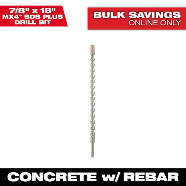 Milwaukee 7/8 in. x 18 in. 4-Cutter SDS-PLUS Carbide Drill Bit (2)