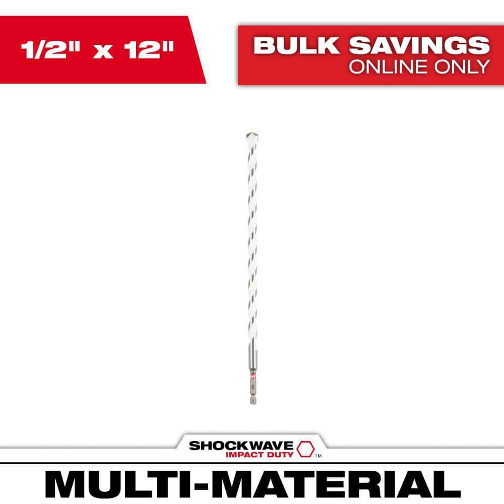 Milwaukee 1/2 in. x 12 in. SHOCKWAVE Impact Duty Carbide Multi-Material Drill Bit (1)