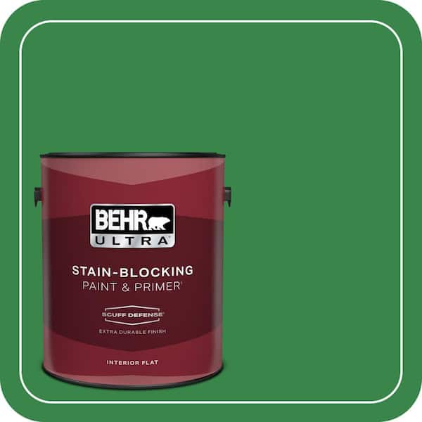 BEHR PREMIUM PLUS #450B-7 Green Grass Flat Low Odor & Primer (3)