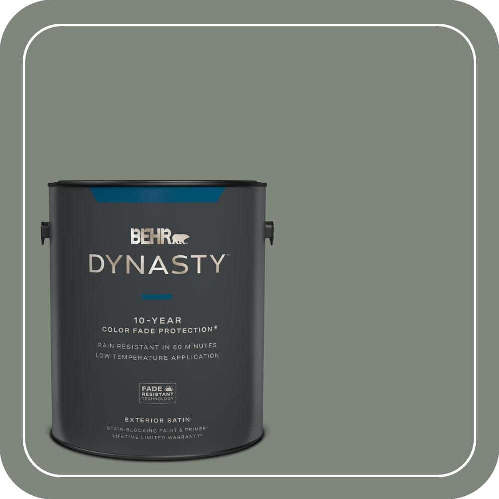 BEHR DYNASTY 1 gal. #N410-5 Village Green Satin Enamel Exterior Stain-Blocking Paint & Primer