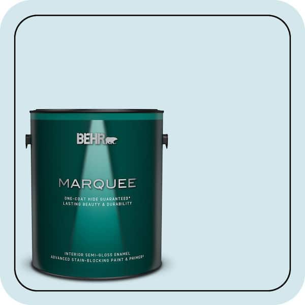 BEHR MARQUEE 1 gal. #520E-1 Coastal Mist Semi-Gloss Enamel Interior Paint & Primer (2)
