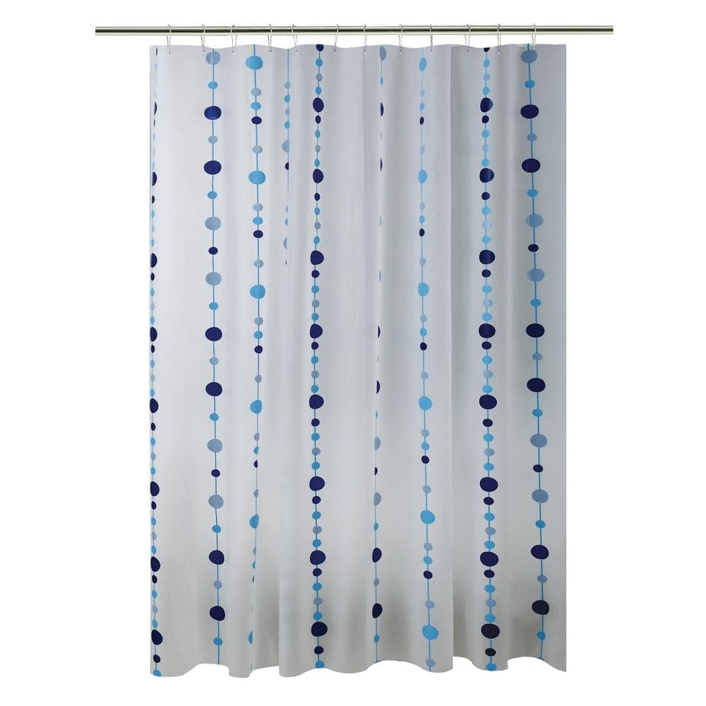 Bath Bliss PEVA 70 in. x 72 in. Blue Chandelier Design Shower Curtain (1)