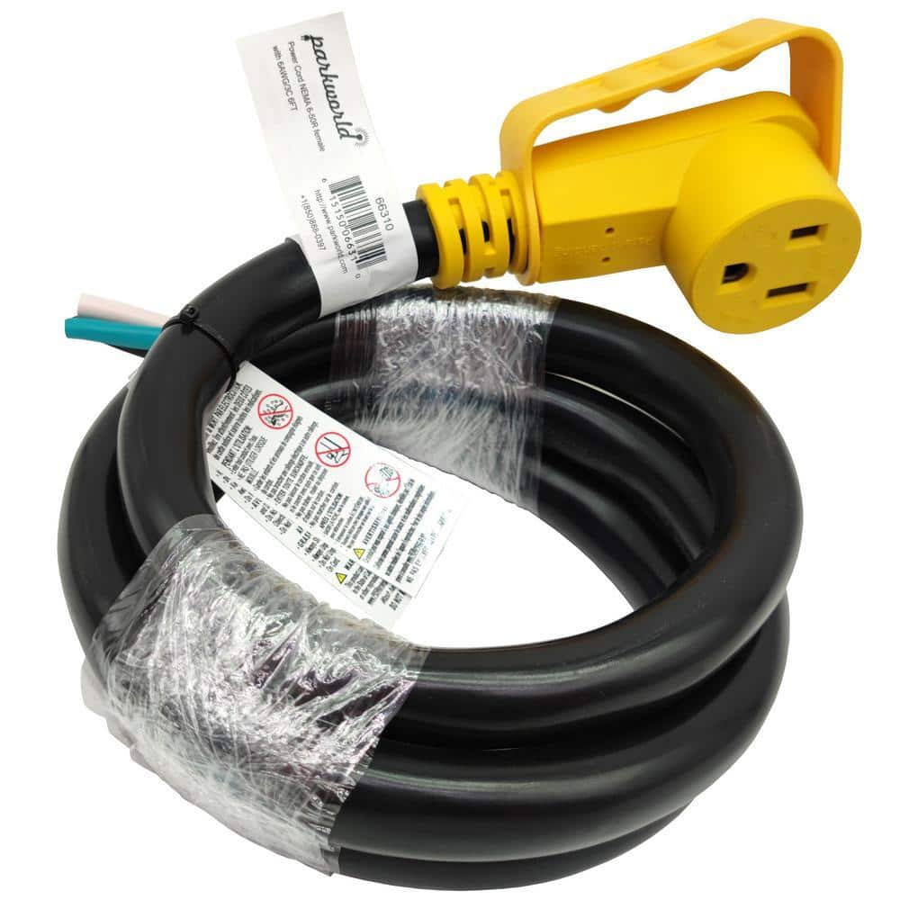 parkworld 6 ft. 6/3 50 Amp, Black 250-Volt NEMA 6-50R Female Receptacle with Handle Replacement Power Cord (6-50R to 3-Wire) (1)