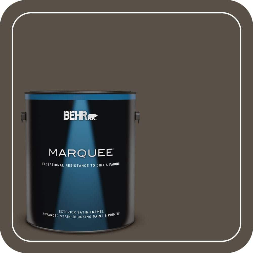 BEHR MARQUEE 1 gal. #N360-7 Potting Soil Satin Enamel Exterior Paint & Primer