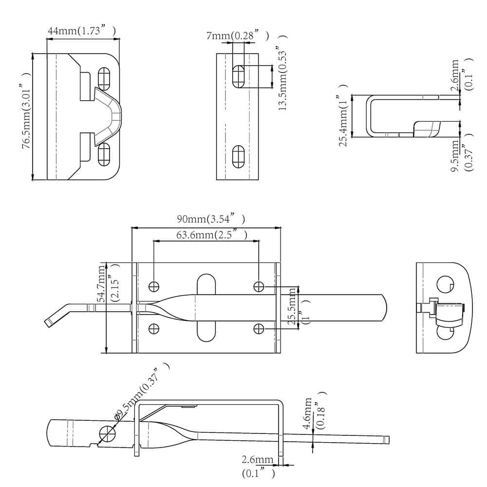 Everbilt Black Heavy-Duty Gate Thumb Latch (4)
