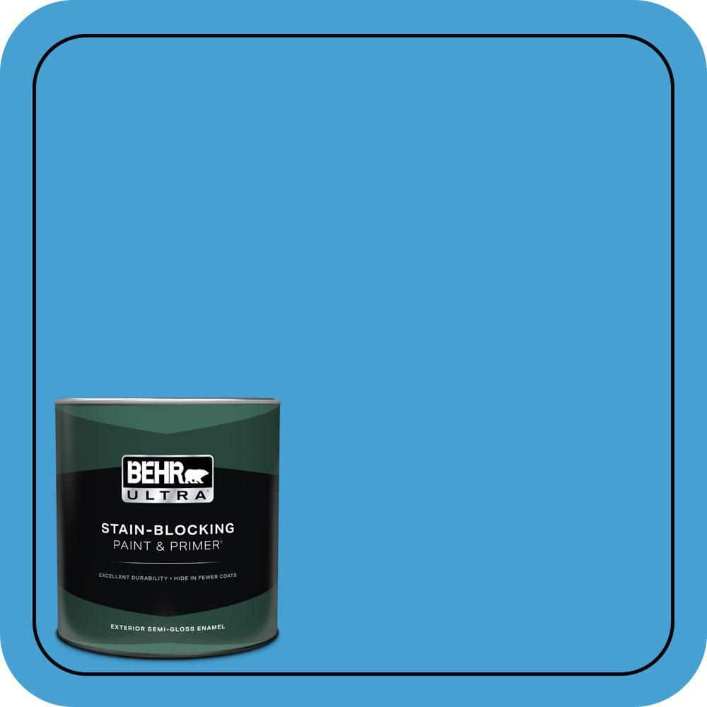 BEHR ULTRA 1 qt. #P500-5 Peaceful River Semi-Gloss Enamel Exterior Paint & Primer
