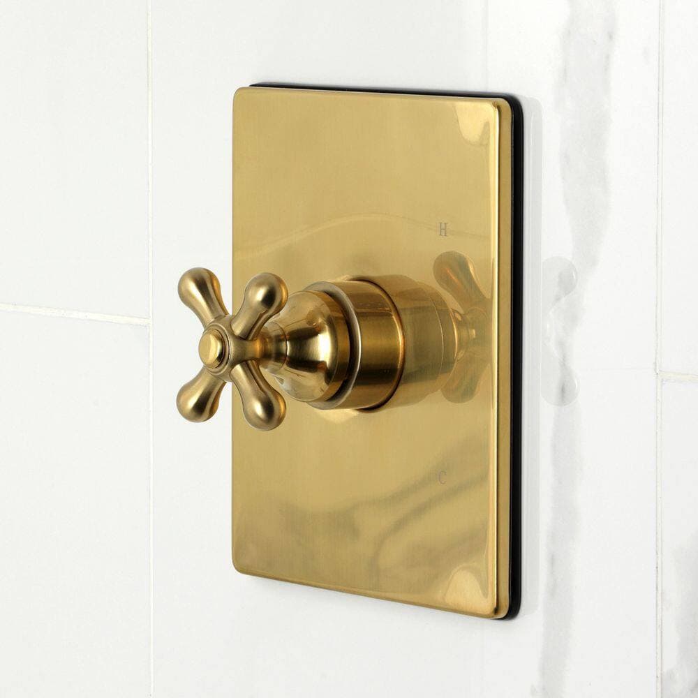 Kingston Brass Revival 1-Handle 1-Spray Tub and Shower Faucet 1.8 GPM in Brushed Brass (3)