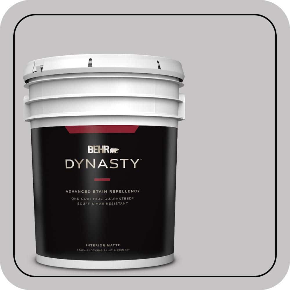 BEHR DYNASTY 5 gal. #T15-6 Dreamscape Gray Matte Interior Stain-Blocking Paint & Primer