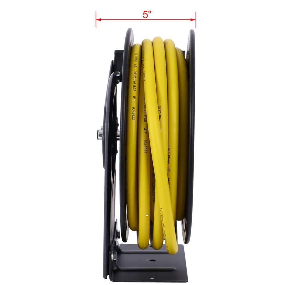 WRIGHTMASTER 3/8 in. x 50 ft. 300 PSI Retractable Air Hose Reel in Yellow (3)
