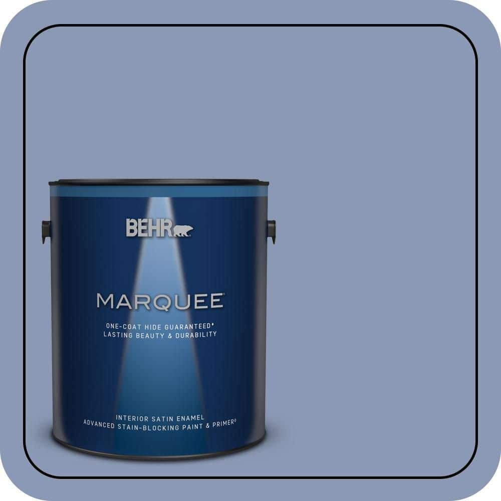 BEHR MARQUEE 1 gal. #600F-5 Blueberry Buckle Satin Enamel Interior Paint & Primer