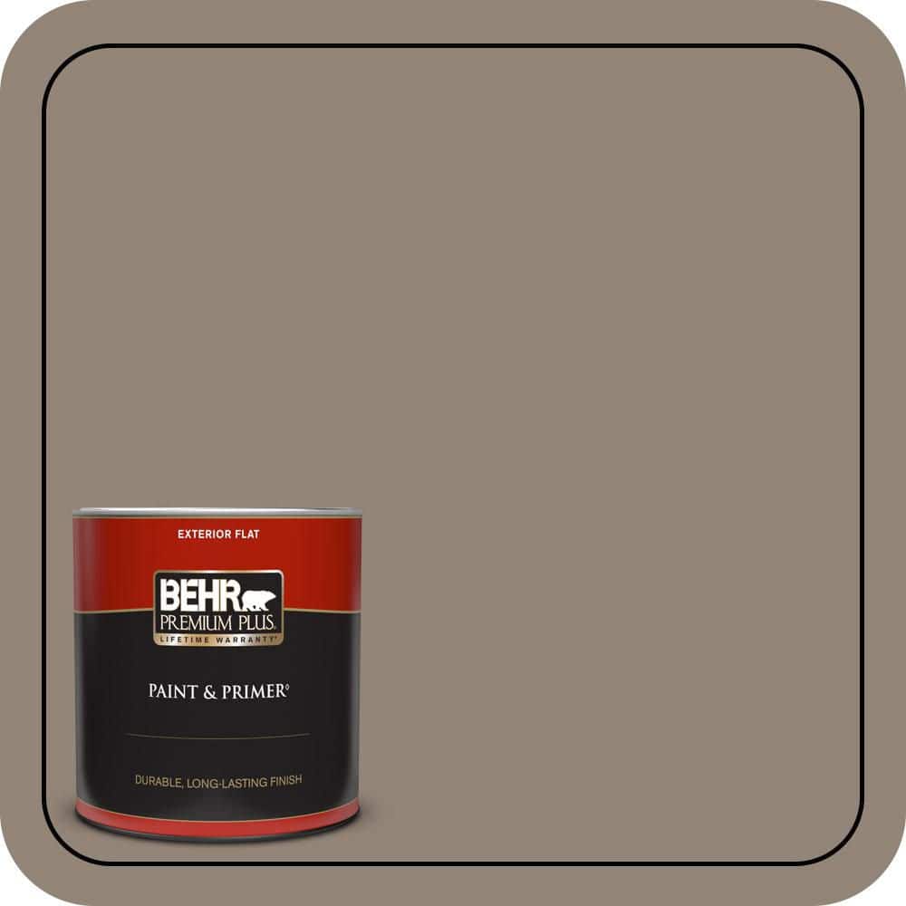 BEHR PREMIUM PLUS 1 qt. #N220-5 Ottertail Flat Exterior Paint & Primer
