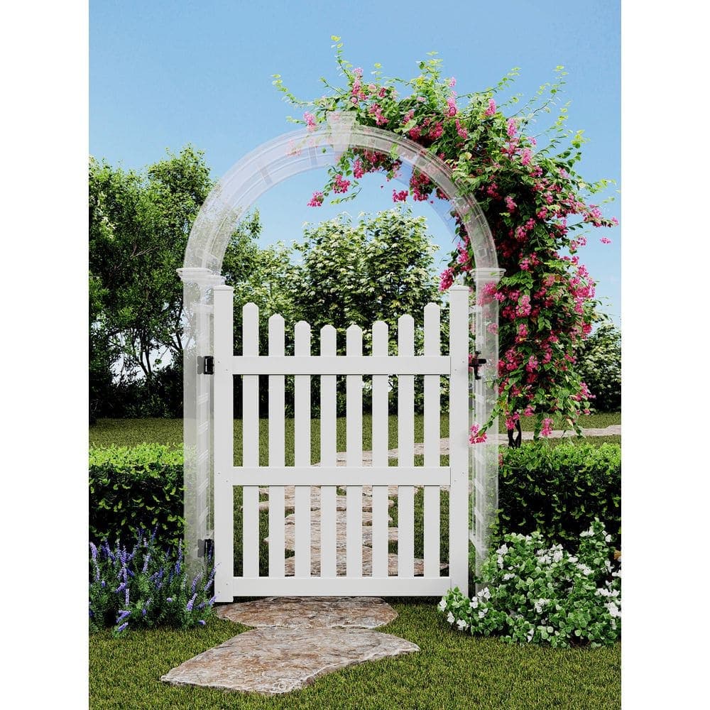 VITA 4 ft. x 5 ft. Classic White Vinyl Picket Fence Gate (3)