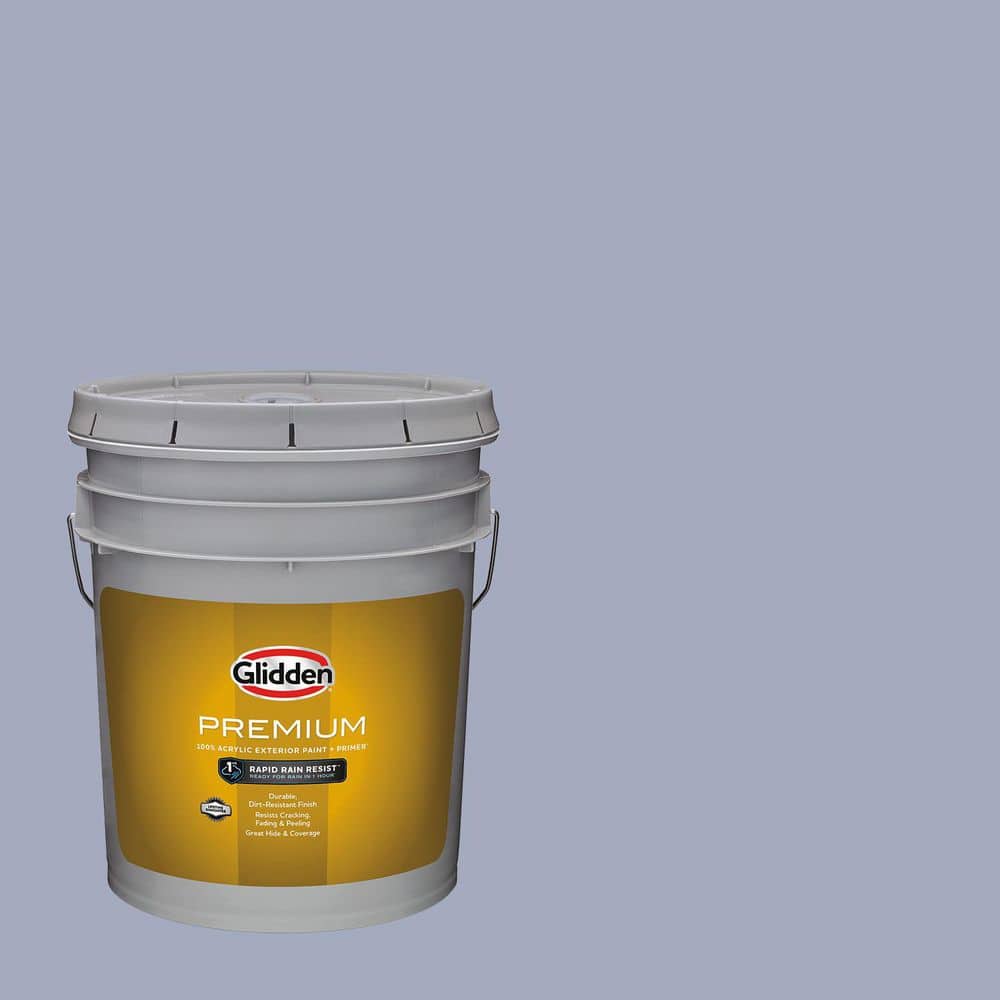Glidden Premium 5 gal. Lilac Time PPG1168-4 Satin Exterior Latex Paint