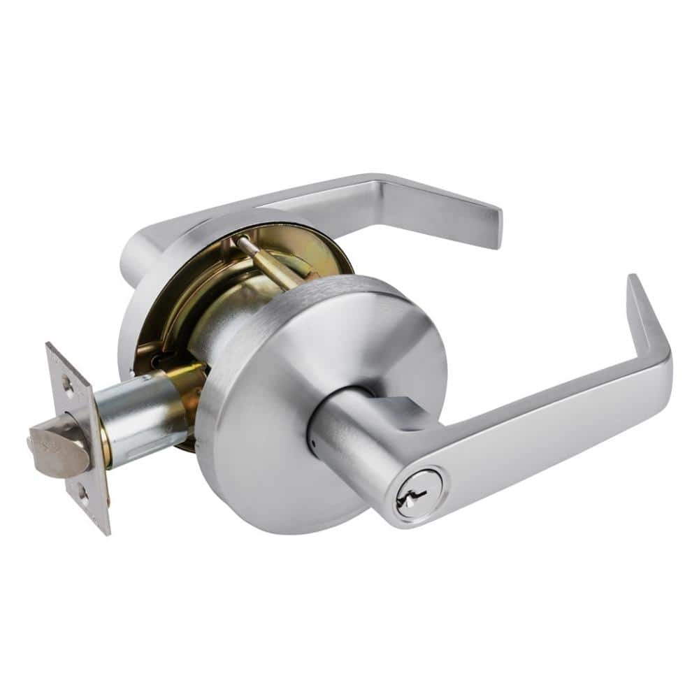 Universal Hardware Heavy Duty Commercial Storeroom Lever Cylindrical Chassis ADA UL 3-Hour Fire ANSI Grade 2 Satin Chrome (3)
